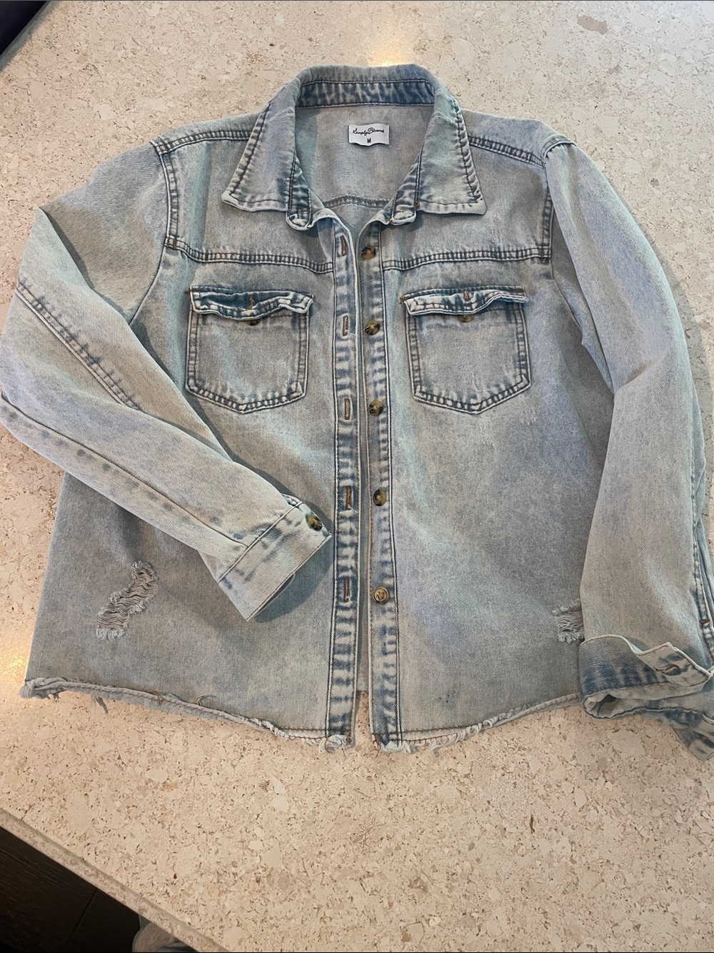 Simply Blessed Light Wash Denim Jacket - Size M